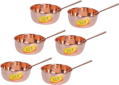 Shivshakti Arts Bowl With Spoon Homeware each::Set Of 6 Bowl Spoon Serving Set(Pack of 6)