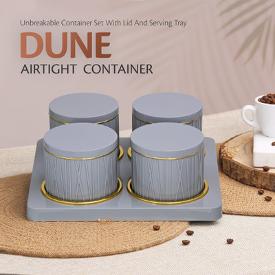 Selvel SELVEL Dune Airtight Dry Fruit Container Tray Set - 4 Pieces (450ml) - Container Serving Set(Pack of 4)