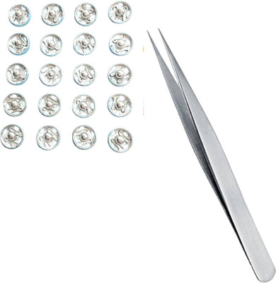 Kunfaya Combo Of 20 Tich Button + 1 Tweezer Sewing Kit