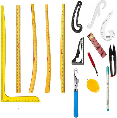 Kitoarts Wooden Tailoring Scales Set, Tailoring Accessories, Tailoring Materials Kit 15 Sewing Kit