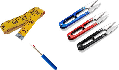 Gemsy Combo ( Pack of 3) Thread cutter, Seam Ripper, Inch tape Sewing Kit