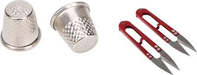 Kunfaya Combo Of 2 Thimbles + 2 Thread Cutter Sewing Kit