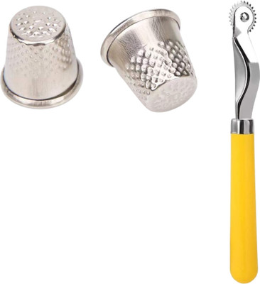Kunfaya Combo Of 2 Thimbles + 1 Tracing Wheel Sewing Kit