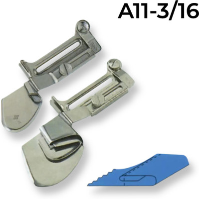 EASYSEW Sewing Binder Flat Seamer Folder Adjustable Curling Device(3/16) ROLLED HEMMING PRESSER FOOT with High Shank(Pack of 1)