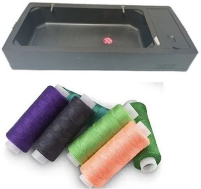 MAHADEVSHOP Combo Sewing Machine Plastic Base & (6 Pcs) Multicolor Polyester Thread Sewing Kit