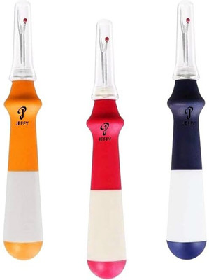 JEFFY Seam Ripper Ergonomic Grip, Colorful Large Multicolor - 3 Pieces Sewing Kit