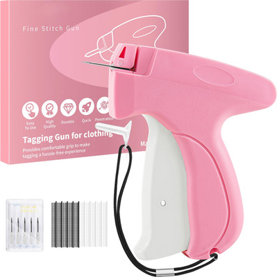 HASTHIP Handheld Stitch Gun Quick Fixing Mini Portable Pink Sewing Kit