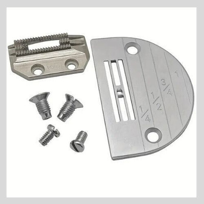 LYSOO Combo- Full Feed Dog & E-22 Needle Plate with Screws | Industrial Sewing Machine Sewing Kit
