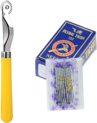 Kunfaya Combo Of 1 Tracing Wheel + 10 Machine Needles Sewing Kit