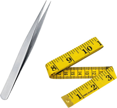 Kunfaya Combo Of 1 Tweezer + 1 Measuring Tape Sewing Kit