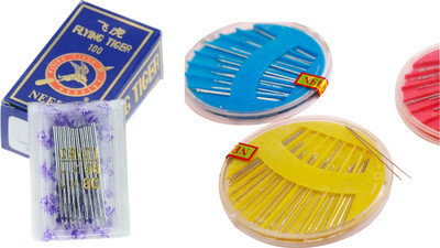 Kunfaya Combo Of 10 Machine Needle 16No. + 1 Needle Compact Sewing Kit
