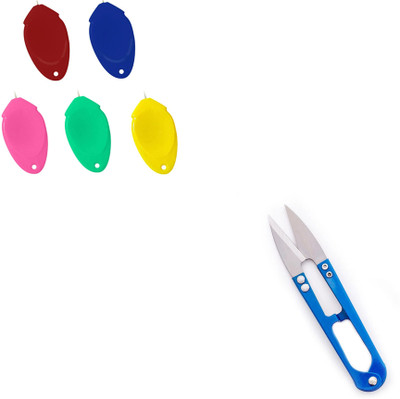 Crafts Haveli Needle Threader New 5pc & Scissor 5inch Sewing Kit