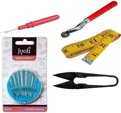 Survyam Enterprise 5 in 1- Thread Cutter/Sewing Needles/Seam Ripper/Tracing Wheel/Measuring Tape Sewing Kit