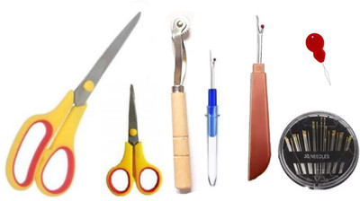 manrish TailoringTools/Scissors,SeamRippers,Tracing Wheel,NeedlesThreader Combo Sewing Kit