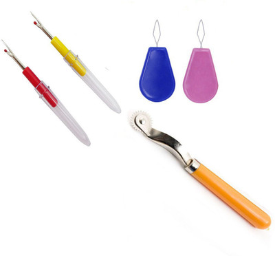 Crafts Haveli 3 Items Combo : 2 Seam Ripper, 1 Tracing Wheel & 2 Needle Threader Sewing Kit