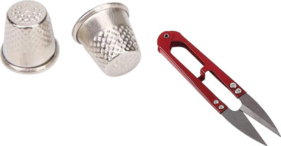 Kunfaya Combo Of 2 Thimbles + 1 Thread Cutter Sewing Kit