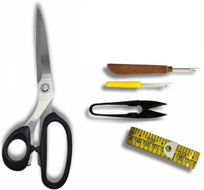 ZENITH 10 Inch Scissors 2 Seam Rippers 60-inch Measuring Tape, Thread Cutter for Fabric Sewing Kit