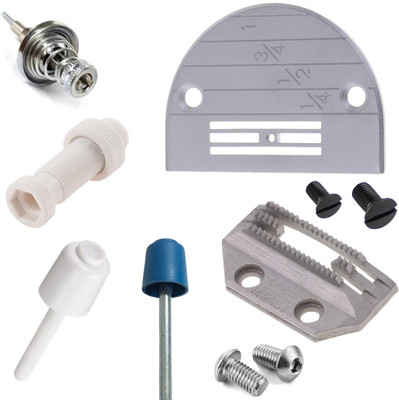 Tronex COMBO SET- Tension feed dog E-18 needle plate tank knob rest killi presser cap Sewing Kit