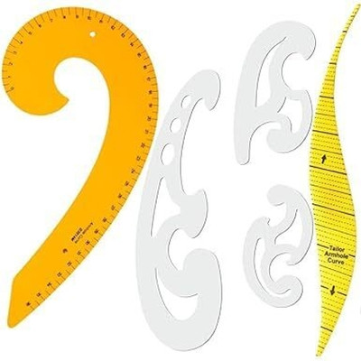 NTGS Tailoring Curve Ruler Set – 5 Durable Plastic Templates for Precise Cutting Sewing Kit