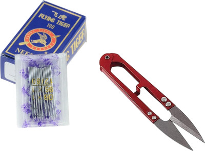Kunfaya Combo Of 10 Machine Needle 16No. + 1 Thread Cutter Sewing Kit