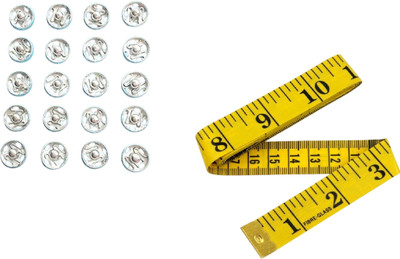 Kunfaya Combo Of 20 Tich Button + 1 Measuring Tape Sewing Kit