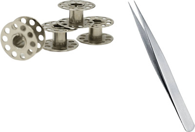 Kunfaya Tailoring Combo Of 4 Bobbins+ 1 Tweezer Sewing Kit