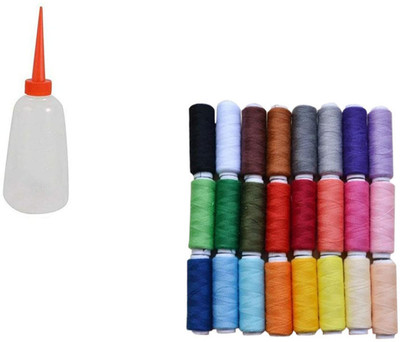 Kunfaya 1 Machine Oil Bottle + 10 Multicolor Thread Spools Sewing Kit