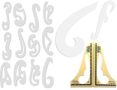 JEFFY French Curve Ruler Set for Tailoring | 16-Piece Pattern Making Tools for Sewing. Sewing Kit