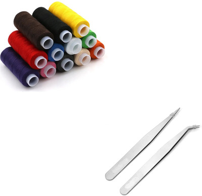 Crafts Haveli Sewing Thread 12pc & Tweezer 2pc Sewing Kit