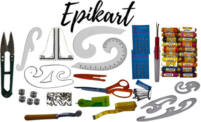 epikart Tailoring Materials Vardhman Spool, Pearl Head Pins, Curve Sewing Kit