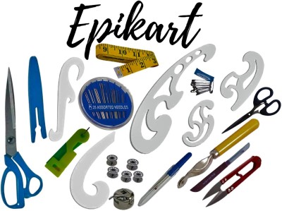 epikart Tailoring Materials Scissor, Pearl Head Pins, Curve, Pony Needle Sewing Kit