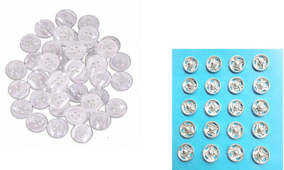 Crafts Haveli Tailoring Combo 2 Items Button White 20pc & Tich Button Sewing Kit