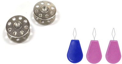 Crafts Haveli Combo 2 Items Bobbin 2pc & Needle Threader-3 Sewing Kit