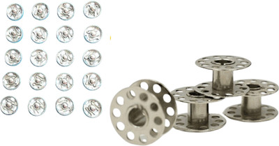 Kunfaya Combo Of 20 Tich Button + 4 Bobbins Sewing Kit