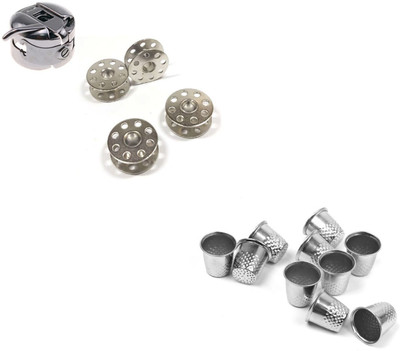 Crafts Haveli Combo 2 Items Bobbin 4Pc _ 1 Case & Thimble 3Pc Sewing Kit