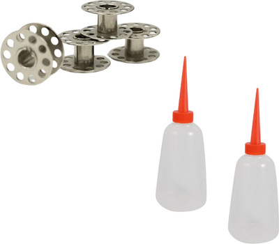 Kunfaya Tailoring Combo Of 4 Bobbins+ 2 Machine Oil Bottle Sewing Kit