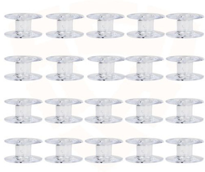 SSS Transparent Plastic Bobbins – Pack of 20 Bobbins for DOMESTIC Sewing Machines Sewing Kit