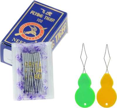 Kunfaya Combo Of 10 Machine Needle 16No. + 2 Needle Threader Sewing Kit