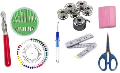 manrish Bobbins,Scissors,Inchi Tape,Pins,Needles,&Other Tools Combo/Sewing Tools Sewing Kit