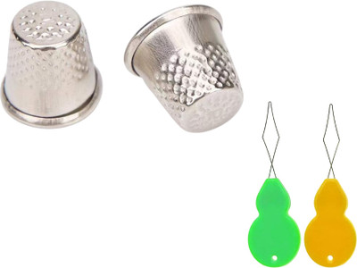Kunfaya Combo Of 2 Thimbles + 2 Needle Threader Sewing Kit