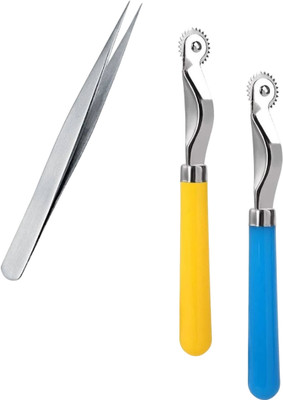 Kunfaya Combo Of 1 Tweezer + 2 Tracing Wheel Sewing Kit