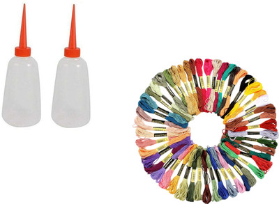 Kunfaya Combo Of 2 Machine Oil Bottle + 10 Multi Skiens Cotton Sewing Kit