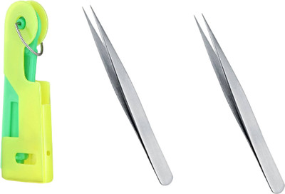Kunfaya Combo Of 1 New Needle Threader + 2 Tweezer Sewing Kit