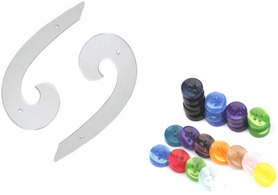 Crafts Haveli Combo 2 Items Armhole Curve 2pc & Button Multi 20pc Sewing Kit