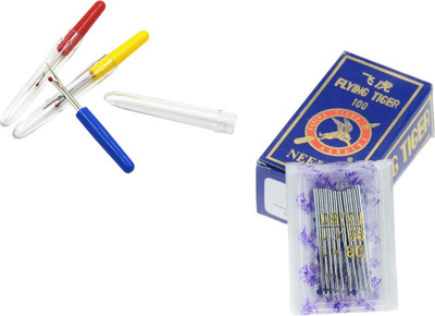 Kunfaya Combo Of 3 Seam Ripper + 10 Machine Needles Sewing Kit