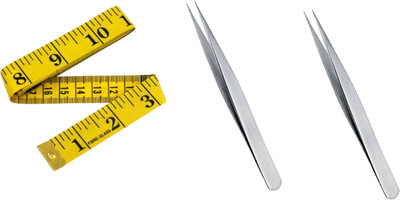 Kunfaya Combo Of 1 Measuring Tape + 2 Tweezer Sewing Kit