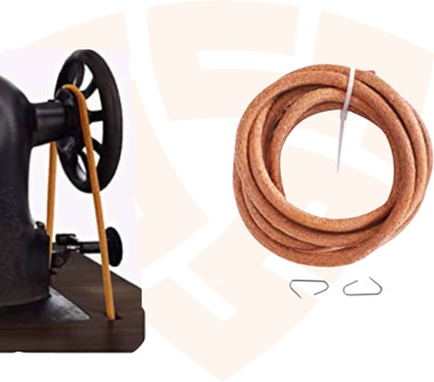 SSS leather Treadle Belt for Sewing Machine Belt with Metal Hook 1.5 mtr. Sewing Kit