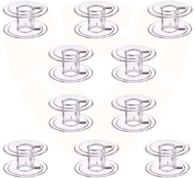 SSS Transparent Plastic Bobbins – Pack of 10 Bobbins for DOMESTIC Sewing Machines Sewing Kit