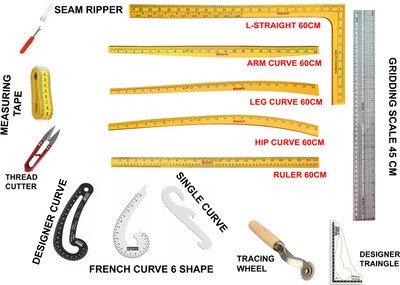 Kitoarts Wooden Tailoring Scales Set,Tailoring Accessories,Tailoring Materials Kit,Curves Sewing Kit