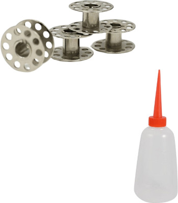 Kunfaya Tailoring Combo Of 4 Bobbins+ 1 Machine Oil Bottle Sewing Kit